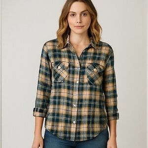 Plaid Button-Up Shirt